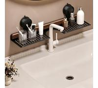 Xalteafe Walnut Sink Shelf For Bathroom,Walnut Suction Cup Shelf Over Faucets,Behind Faucets Storage Rack,Sturdy And Durables,For Bathroom,Kitchen,Toilet,Laundry