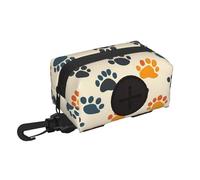 Xalvyriehf Dog Poop Bag Holder for Leashes - Lightweight Pet Waste Bags Dispenser Doggy Zippered Pouch for Puppy Walking Accessories(Dogs Paw)