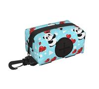 Xalvyriehf Dog Poop Bag Holder for Leashes - Lightweight Pet Waste Bags Dispenser Doggy Zippered Pouch for Puppy Walking Accessories(Panda)