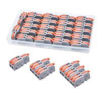 XALXMAW 22Pcs Lever Wire Connectors, 1 In 2 Out Mini Splicing Compact Splitter Docking Terminal Block Electrical Connectors 28-12 AWG