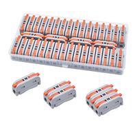 XALXMAW 36Pcs Wire Connector, 1 Conductor Compact Wire Connectors Splicing Terminal Block for Circuit Inline 24-12 AWG