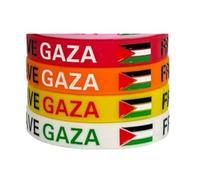 XAM 4-Pack Palestine Flag Silicone Bracelets - Peace Symbol Wristbands for Unity Rallies, Cultural Events or Daily Awareness, Adjustable, Silicone, no gemstone