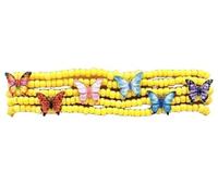 XAM Bohemian 5-Layer Butterfly Beaded Bracelet - Colorful Beaded Jewelry, Perfect for Summer, Festivals, or Casual Wear, Boho Style Accessory, Adjustable, Glass, no gemstone