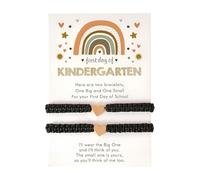 XAM First Day of School Bracelets Mom and Me Back to School Bracelets Matching Bracelets Heart Wish Adjustable Bracelets, 2in, Nylon, no gemstone
