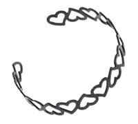 XAM Minimalist Hollow Heart Open Upper Arm Cuff Bracelet, Adjustable Punk Gothic Arm Band Bangle, Trendy Daily Party Vacation Body Jewelry, Adjustable, Zinc, no gemstone