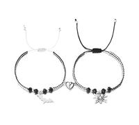 XAM Spider Bat Matching Bracelets for Women Halloween Heart Energy Stone Spider Bat Beads Bracelet Couples Family Friends Relationship Promise Happy Halloween Stretch Bracelets Set, 2in, Stone, no