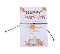 XAM Thanksgiving Wish Bracelet With Cards - Fall Leaf, Turkey, and Pinecone Jewelry for Women, Perfect for Holiday Gifts, Adjustable, Metal, no gemstone