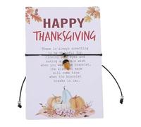 XAM Thanksgiving Wish Bracelet With Cards - Fall Leaf, Turkey, and Pinecone Jewelry for Women, Perfect for Holiday Gifts, Adjustable, Metal, no gemstone
