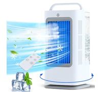 XAMATTS - 1700ml Portable Evaporative Air Conditioner with Remote Control, Portable 120° Oscillating Mini Air Conditioner with 3 Speeds and 1-7H Timer, AC Unit
