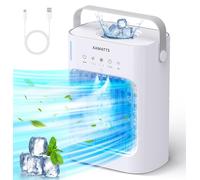 XAMATTS Portable Air Conditioner,4 in 1 Cooling Fan with 3 Speeds & Modes,700ML Mini Air Conditioner,Cooling Fan,Humidifier,Night Light,Evaporative Air Cooler for Home Office