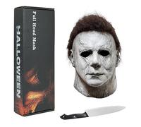 Xambop Michael Myers Mask 2020 with Knife,Halloween Full Head Michael Myer Horror Latex Mask Costume Props.