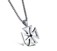 Xamic dsanbo Edelstahl M?nner Kette Anh?nger Silber Kreuz Halskette Herren Schmuck