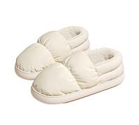 XAMIO Ladies House Slippers,Down Cloth Cotton Slipper,for Women Comfortable Warm Cosy Non Slip Winter Indoor Outdoor Home Wear (Color : White, Size : 5.5/6 UK)