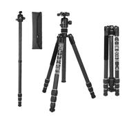 XAMOREST Carbon Fiber Tripod for Camera with 360° Panorama Ball Head, 1/4" Arca QR Plate, Portable Bag, Compact Travel Tripod Monopod for DSLR Video Camcorder (Black)