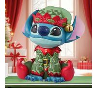 Xample 14 Inch Disney Elf Stitch Statue By Jim Shore, Hand-Painted Stone Resin Decoration With Real Jingle Bells, Indoor & Outdoor