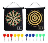 Xample® 2 in1 Magnetic Dartboard Roll Up 6 Magnet Darts Game Dart Board Double Sided Fun