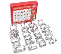 Xample 24PCS Stainless Steel Christmas Cookie Cutter Set Holiday Baking in Silver Xample Silver