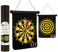 Xample 2in1 Magnetic Dartboard Roll Up 6 Magnet Darts Game Dart Board Double Sided Fun in Black Xample Black