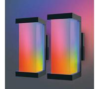 Xample Atomi Smart Wifi Wall Light Sconce 2 Pack, Outdoor Ip65 Waterproof Led Lights, Alexa & Google Assistant, 16M Colors, Dimmable