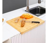 Xample Bamboo Counter Edge Chopping Board Kitcheb Secure Wooden Kitchen Cutting Boards in Brown Xample Brown