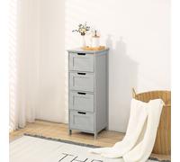 Xample Bathroom Cabinet 4 Drawer Storage Cupboard Free Standing Unit Living Room in Grey Xample Grey