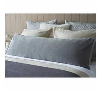 Xample Belledorm Light Grey Velvet Long Bolster Cushion 43 X 120Cm With Microfibre Fill, Piped Edging & Machine Washable Cover