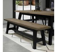 Xample Bentley Designs Camden 177Cm Dining Bench Weathered Oak Peppercorn Solid Ash Wood Seats 2 Rustic Kitchen Bench