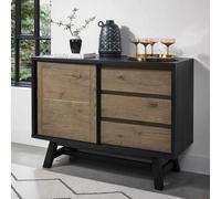 Xample Bentley Designs Camden Narrow Sideboard Weathered Oak Storage Cabinet 3 Drawers Cupboard Solid Ash Wood Unit