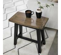 Xample Bentley Designs Camden Side Table Weathered Oak Peppercorn Solid Ash Wood Barrel Shape Living Room Accent Table