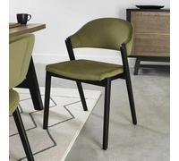 Xample Bentley Designs Camden Velvet Dining Chairs 2 Pack Cedar Upholstered Seat Beech Legs Modern Kitchen Dining Seating