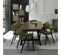 Xample Bentley Designs Camden Weathered Oak Extending Dining Table 220-265Cm Solid Ash Seats 6-8 Rustic Barrel Top
