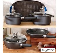 Xample Berghoff Eurocast Discovery 8-Piece Cookware Set Lightweight Non-Stick Pans With Detachable Handles, Induction Compatible