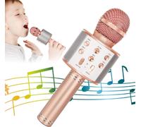 Xample Bluetooth Wireless Karaoke Microphone Speaker Kids Portable Singing Mic Toy in Rose Gold Xample Rose Gold
