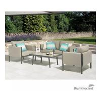 Xample Bramblecrest St Emilion 4 Piece Deep Seating Patio Set Aluminium Frame, Ceramic Table Top, Season-Proof Cushions