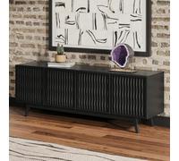 Xample Del Ray Oaks Acacia Black Wood Sideboard Hardwood Storage Cabinet Soft Close Doors Adjustable Shelves Living Room