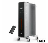 Xample Dreo 1.5Kw Oil Filled Radiator Oh621 With Led Display, Remote Control, 3 Heat Modes, 24Hr Timer,child Lock, Frost Protection White