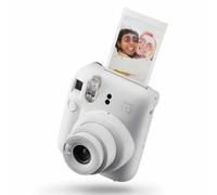 Xample Fujifilm Instax Mini 12 Instant Camera Clay White With 10-Shot Mini Film Pack Stone Grey, Auto Exposure, Close-Up Mode