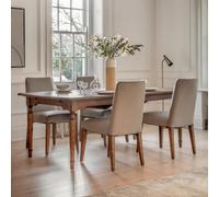Xample Gallery Highgrove Extending Dining Table Seats 6-8 Mid Brown Mindi Wood Solids & Veneers Butterfly Leaves Modern Dining