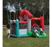 Xample Happy Hop Happy House Bouncy Castle With Slide Ball Pit Air Blower Kids Inflatable Playhouse 3 Plus Garden Fun Set