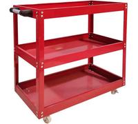 Xample Heavy-Duty 3-Tier Tool Storage Trolley, Steel Workshop Cart With Wheels, Durable Garage Shelf For Tools & Equipment, 72Cm Height