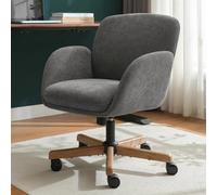 Xample Henredon Murphy Fabric Office Chair In Grey Boucle Upholstery, Adjustable Height & Recline, Tilt Control, Carpet Casters
