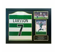 Xample Henrik Larsson Signed Framed Celtic 1988 Centenary Football Shirt - Memorabilia With Coa & Photo Proof