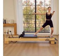 Xample Hisooth Studiosolid Stationary Pilates Reformer 60Cm Maple Frame, Adjustable Resistance, Professional Studio Pilates Equipment