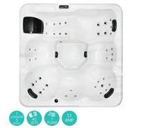 Xample Hot Tub Master Luna Stream 6 Person Hot Tub 40 Jets Balboa System Led Lights 3Hp Pump Installed Cover Steps Set
