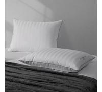 Xample Hotel Grand Feather & Down Rolled Pillow 2 Pack - Thread Count Cotton Cover, Medium-Firm Support, Hypoallergenic Bedding