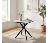 Xample Indus Valley Reva Ceramic Side Table With Black Iron Base, Modern Accent Table For Living Room & Bedroom