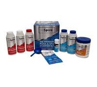 Xample Inspire Premium Pool & Spa 6-Chemical Starter Kit - Chlorine, Ph, Alkalinity, Revive, Test Strips & Dosing Scoop