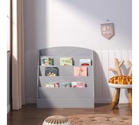 Xample Kids Bookshelf Storage 5 Tier Kids Sling Storage Fabric Sling Book Case Shelves in Grey Xample Grey
