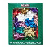 Xample Kirkland Signature Gift Bows Pack Of 50, Assorted Holiday Colours, 3 Sizes, Metallic, Holographic & Embossed Finishes