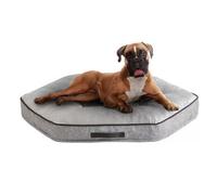 Xample Kirkland Signature Hexagon Napper Pet Bed 42" (106.7Cm) In Grey Quilted, Removable Zip Cover, Soft Polyester Fabric